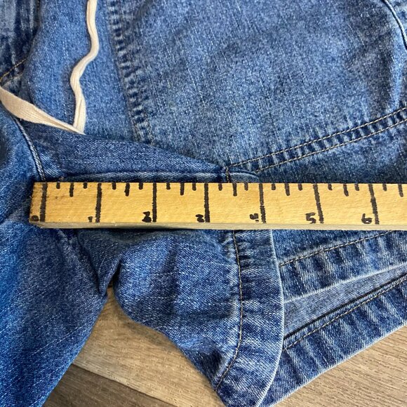 Vtg G.H. Bass & Co High Waist Vintage Denim Short Drawstring Waist Large Pockets - Picture 6 of 6